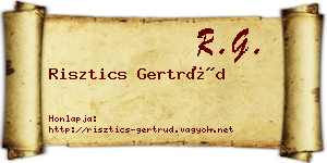 Risztics Gertrúd névjegykártya